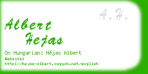 albert hejas business card
